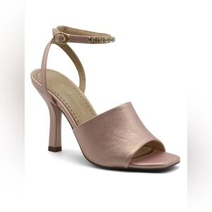 Adrienne Vittadini‎ Ginnie Blush Pink Heels 9.5 NIB Rhinestone Strap Soft Glam